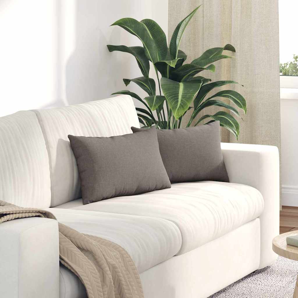 Sofa Cushions 2 pcs Taupe 50 x 30 cm Fabric