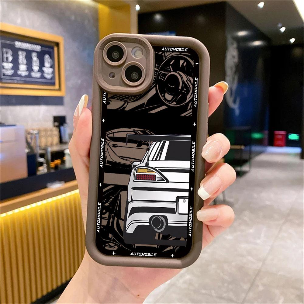 Крутой чехол для телефона автомобиля для iPhone 17 Air 16 e 15 14 13 12 11 Pro Max Plus Mini SE 2020 2022 Мягкая задняя крышка