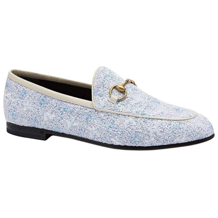 Gucci Женские балетки Jordaan небесно-голубого цвета 431467 GYV10 4590