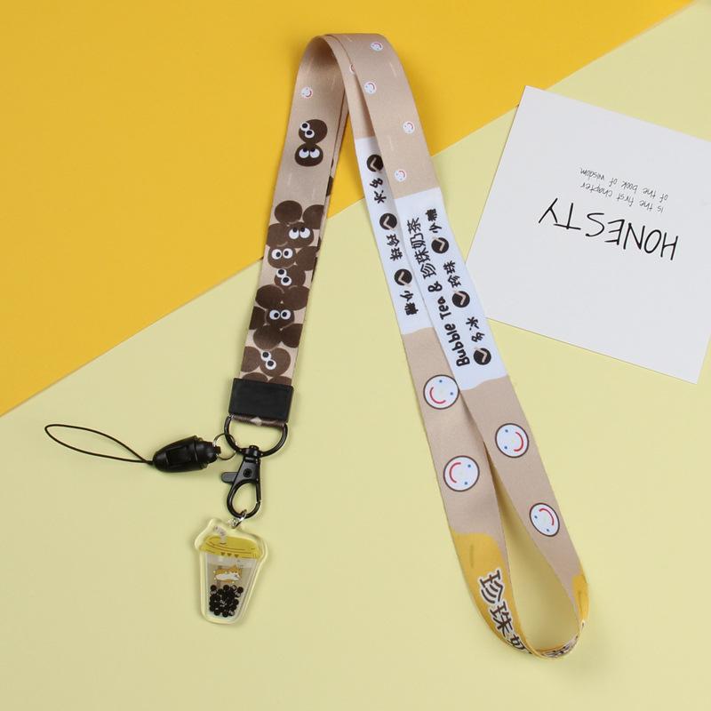 Cartoon Mobile Phone Lanyard, Cute Pendant, Wide And Flat Braided Belt, Lanyard, Key, Badge, Card Cover, Neck Lanyard.
