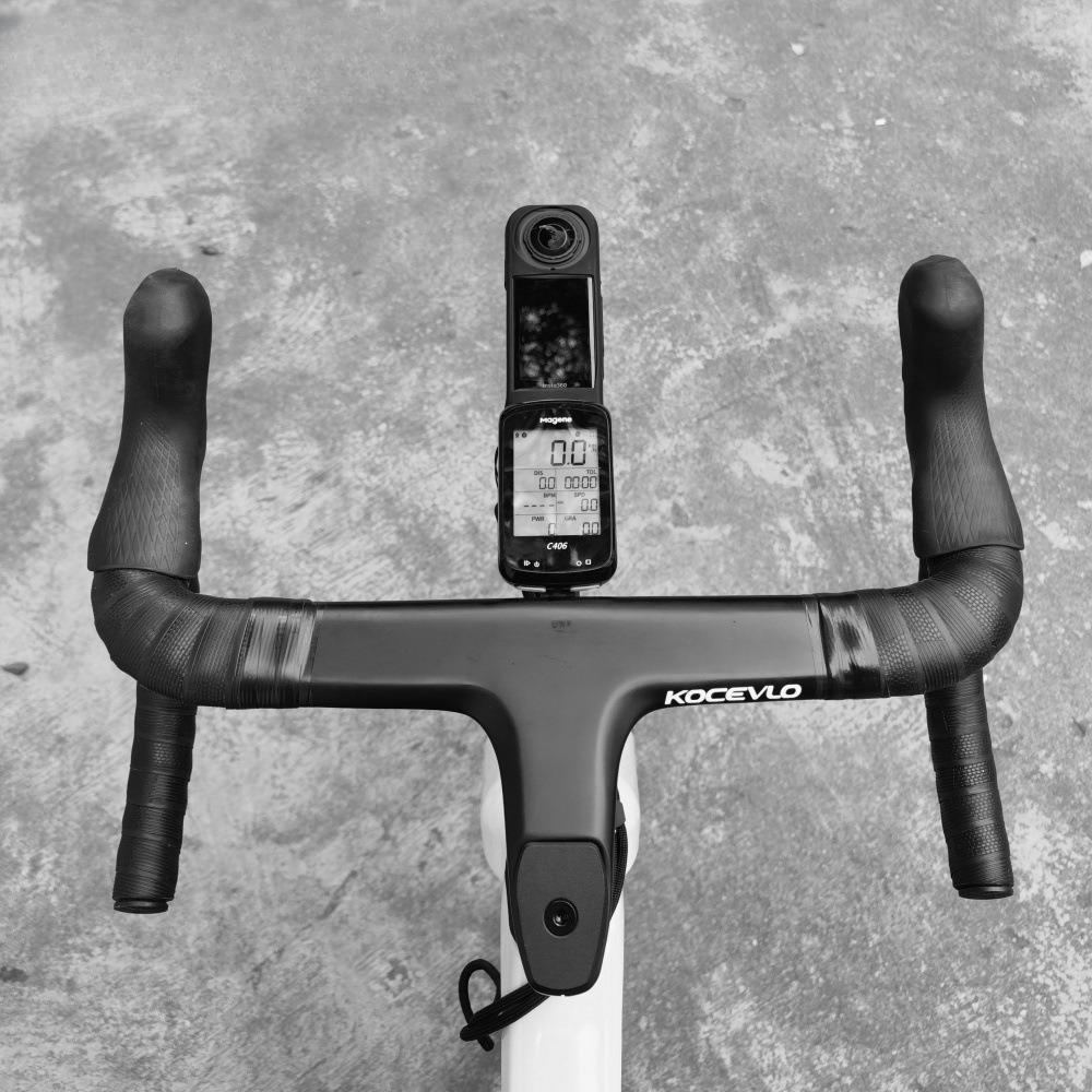 T800 Carbon Fiber Integrated Bike Computer Mount 1/4 Interface for Garmin Wahoo Bryton Insta360 X3 X4 Action Camera Holder