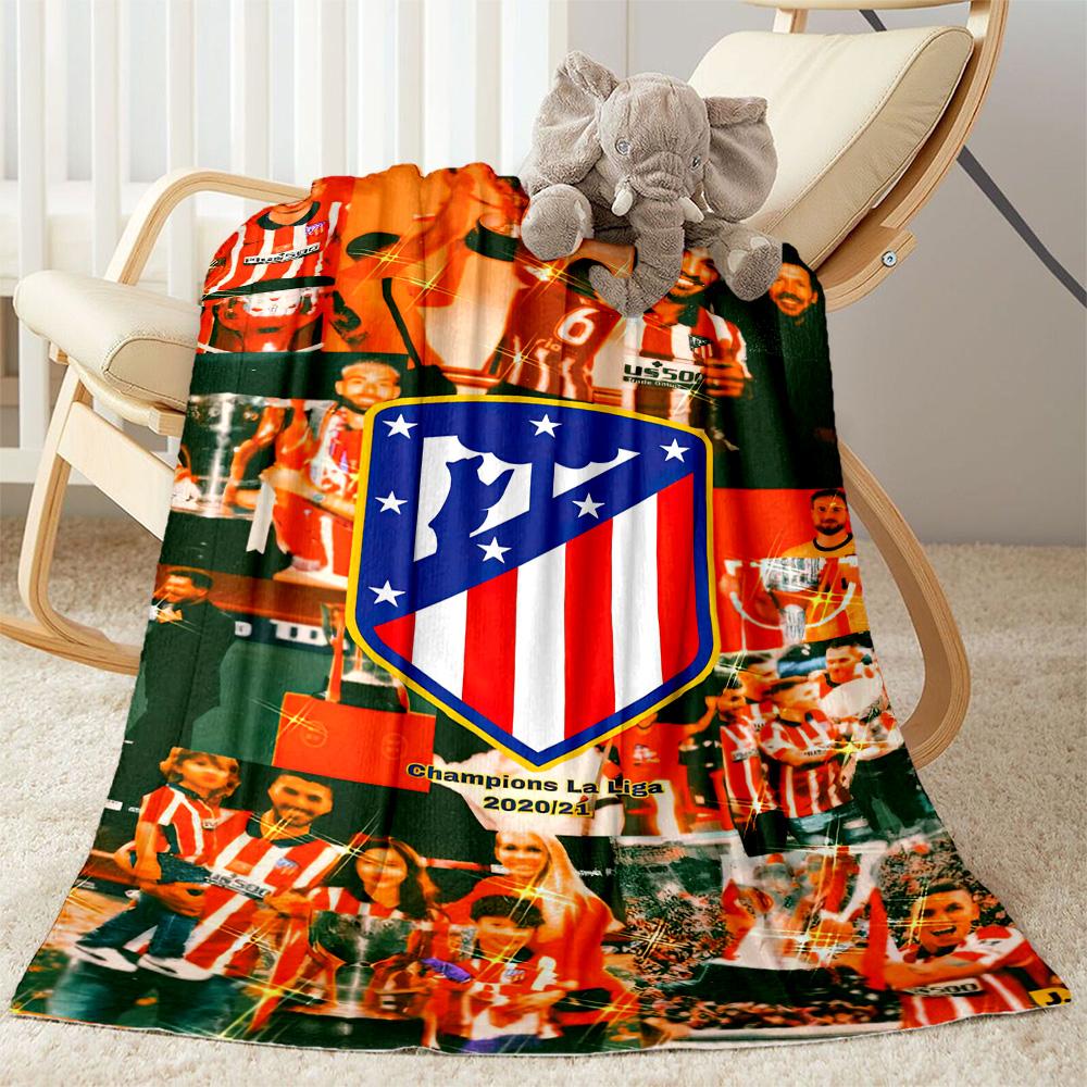 Atletico Madrid Blanket Soft Warm Cozy Perfect For Couch Picnics Office Chair Four Seasons Multipurpose Playful Design