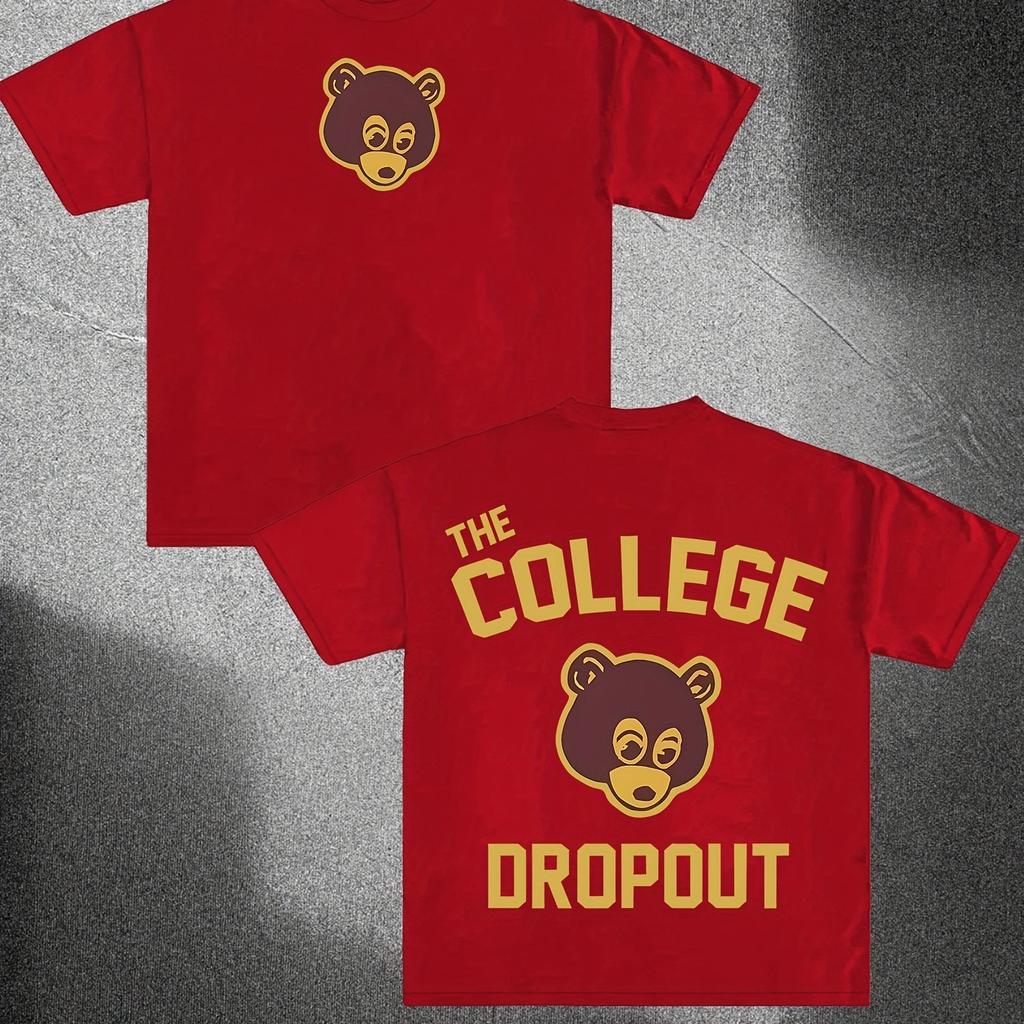 Лучший известный Канье Уэст The College Dropout Graphics Футболка Мужская Женская Хип-Хоп Рэп Винтажные Футболки Мужская Повседневная Футболка Большого Размера