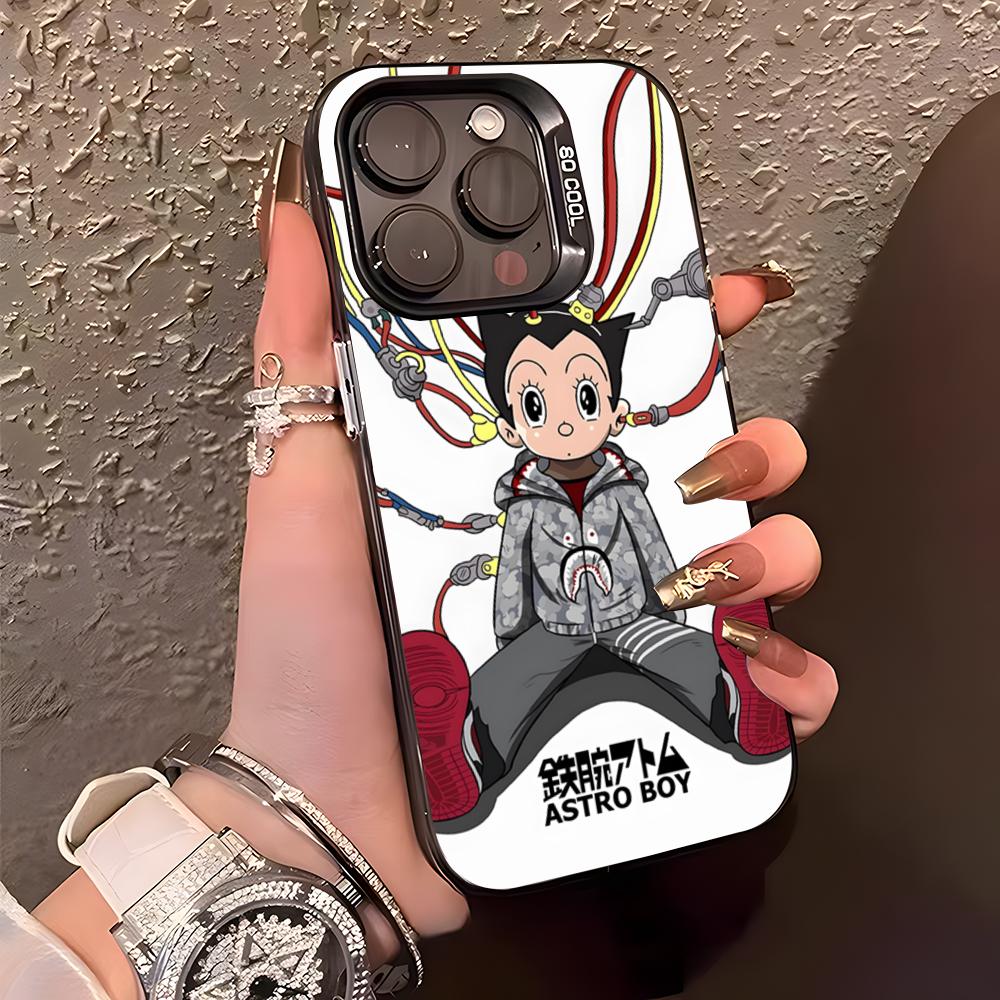 Japanese Anim Astro Boy Phone Case For IPhone17 Air 16 15 14 Plus 13 12 11 Pro XS Max Silver Black Bumper Case