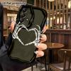 Phone Case: 2D flat, suitable for Samsung Galaxy A34 A35 M05 M06 S20 S22 S21 FE Plus 5G protective case, hand heart, perfect Christmas and Halloween h