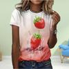 Fashion Women 3D Fruit Strawberry Print T Shirt Funny Casual O-neck Short Sleeves T-shirt Summer Female Tee Shirt