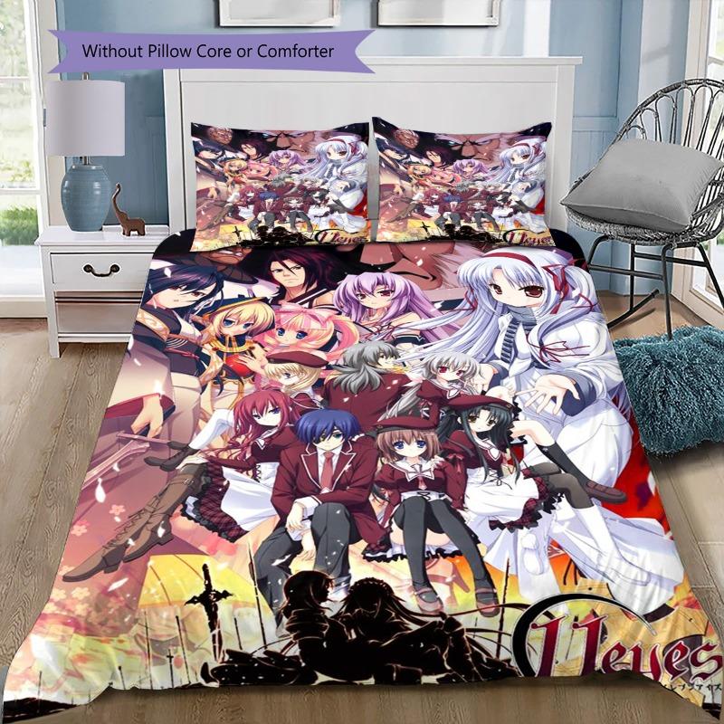 11eyes Anime Group Characters 3Pcs Bedding Set, Duvet Cover with 2 Pillowcases, No Comforter No Pillow Core