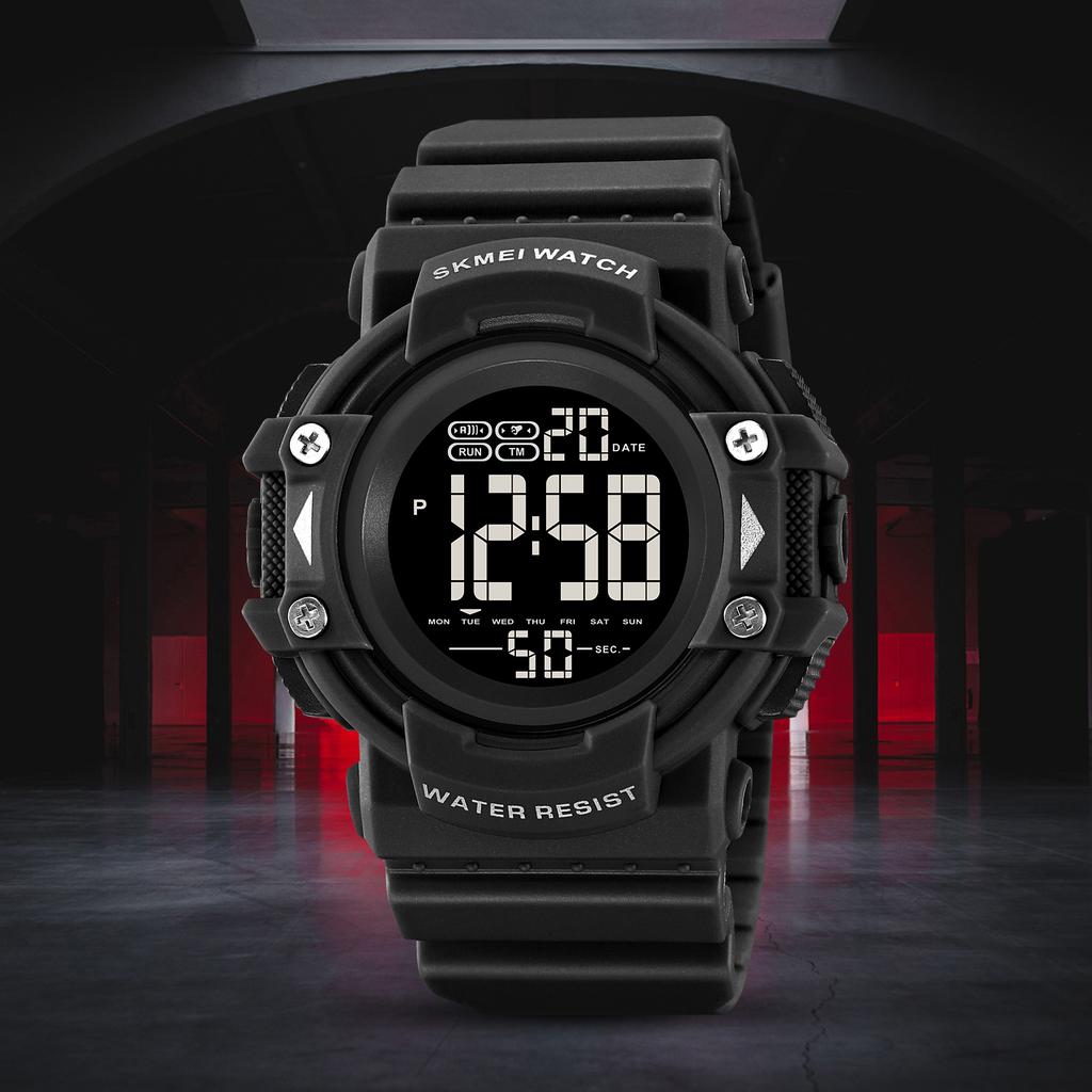 Skmei Новые спортивные мужские часы с подсветкой, цифровые, обратного отсчета, повседневные, 5 бар, водонепроницаемые, с календарем и будильником, наручные часы reloj hombre