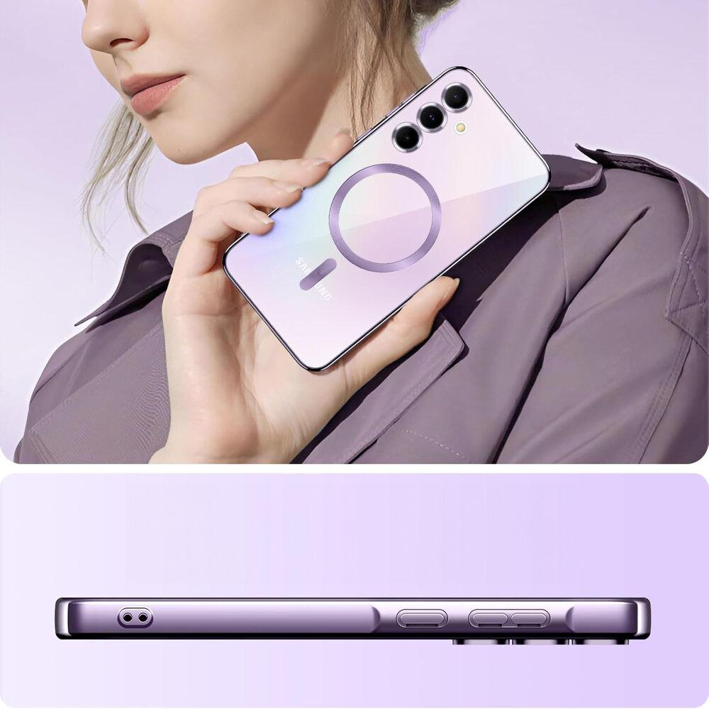 Case for Samsung Galaxy A35 5G, Electro MagSafe, pink + Glass screen protector