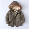 Boys Coats Velvet and Thickened 2024 Winter Fashion Hooded Jacket Boys' Clothing Children Cotton-padded Jackets