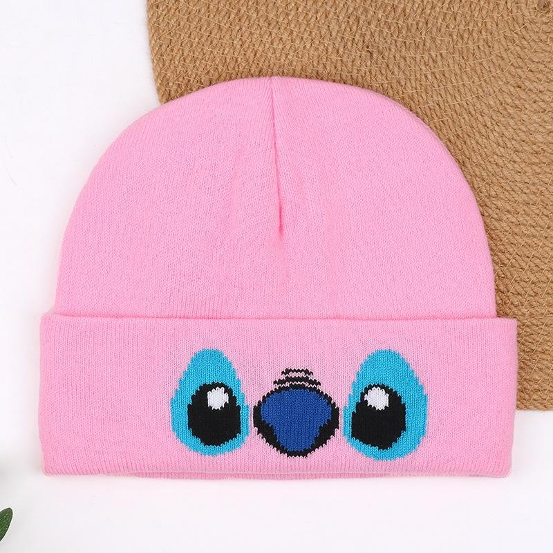 Autumn and winter hats funny popular knitted hats men and women warm animation cartoon wool hats European and American embroidery