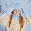 3pcs/set Winter Kids Beanie Hat Scarf Gloves Plush Warm Children Knitted Hats Set Neck Warmer Outdoor Child Ski Cap