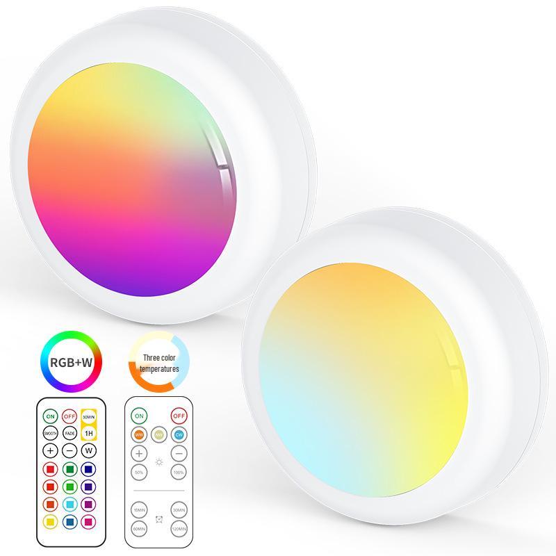 13-цветная диммируемая RGB-подсветка-таблетка с пультом дистанционного управления и функцией касания для шкафов