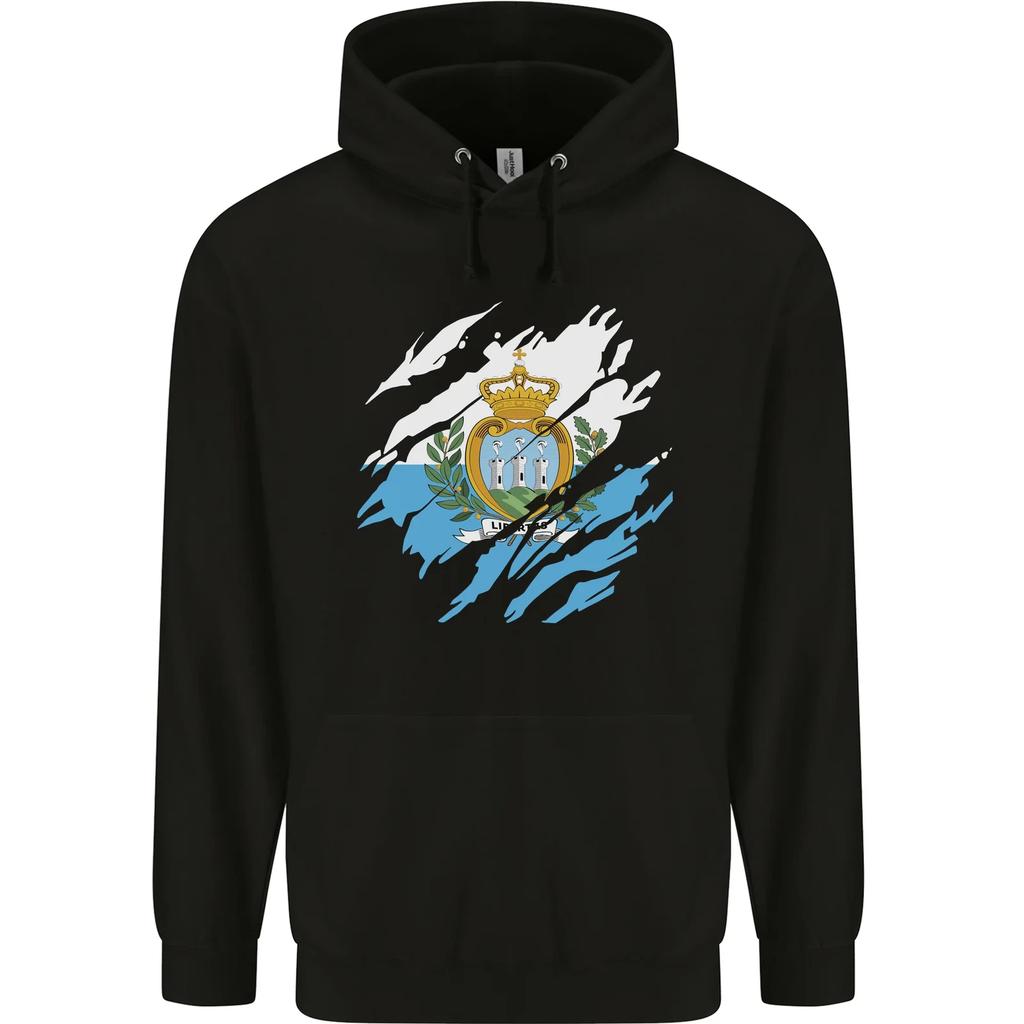Torn San Marino Flag Sammarinese Day Football Hoodie