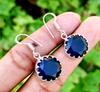 Blue Facated Glass Gemstone 925 Sterling Silver Plated Women's Earrings Jewelry GTHE-E222