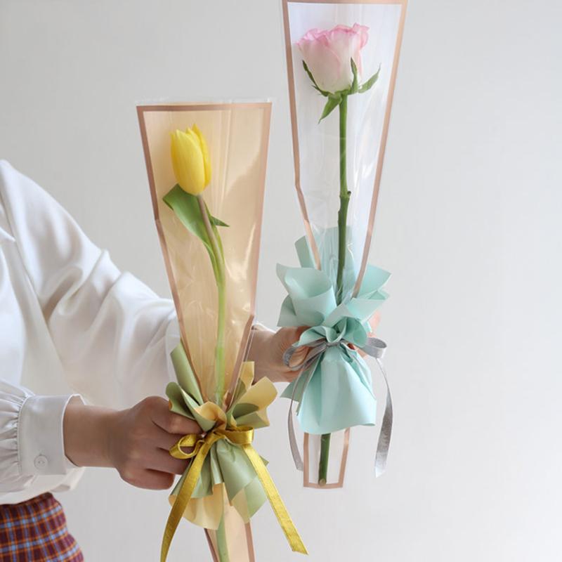 20/30/50 шт. Цветные обертки для цветов Прозрачный пакет для букета Обертка для цветов Водонепроницаемая DIY Подарок Цветочный декор
