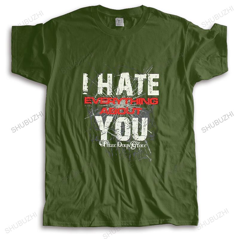 New Fashion Tshirt Unisex Crew Neck Tees Three Days Grace Hate Black T Shirt New Official Adult Everything About You