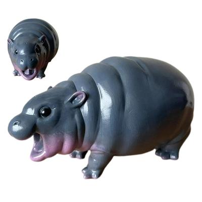 Moo Deng Hippo Figure, Hippo Resin Decorations, Portable Hippopotamus Figure Model, Figure Small Tabletop Statue