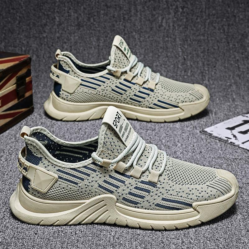 Spring New Mesh Shoes Breathable and Fashionable Running Shoes Thick Soled Men's Casual Sports Shoes