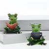 Reading A Book Frog Statue Valentine's Day Gift Creative Crafts Desktop for Lovers Sculpture