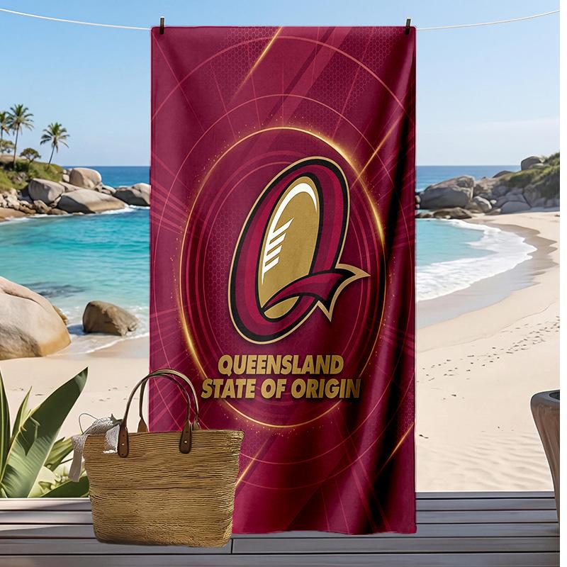 Queensland Maroons Print Beach Towel Soft Portable Quick?dry Towel For Pool Summer Vacation Outdoor Sport