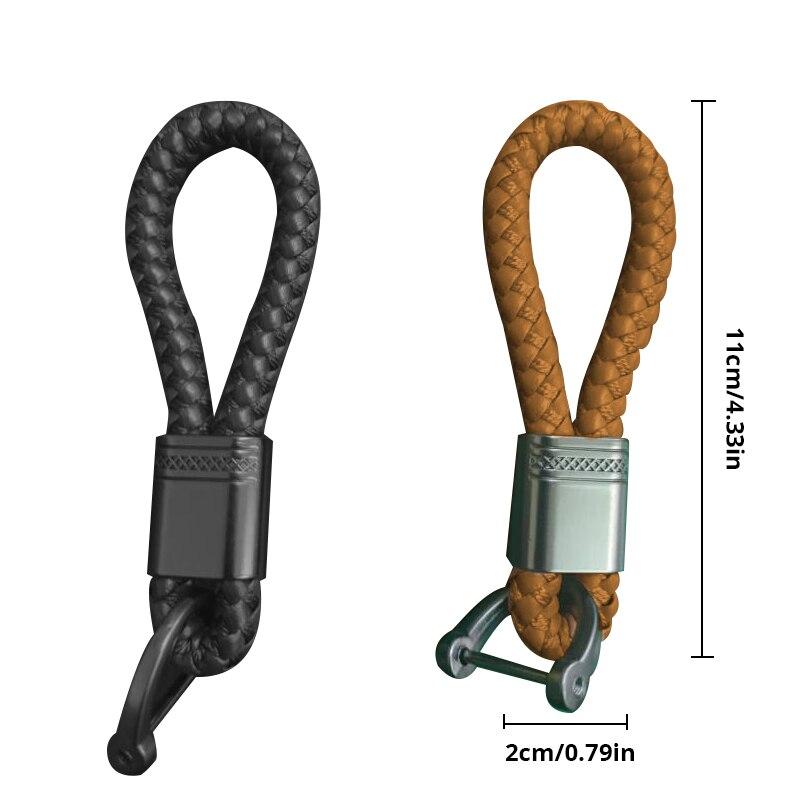 2 шт. кожаный веревочный брелок ручной работы с пряжкой в ​​форме подковы, брелок для ключей от автомобиля, модные аксессуары для ключей, брелоки, подарки
