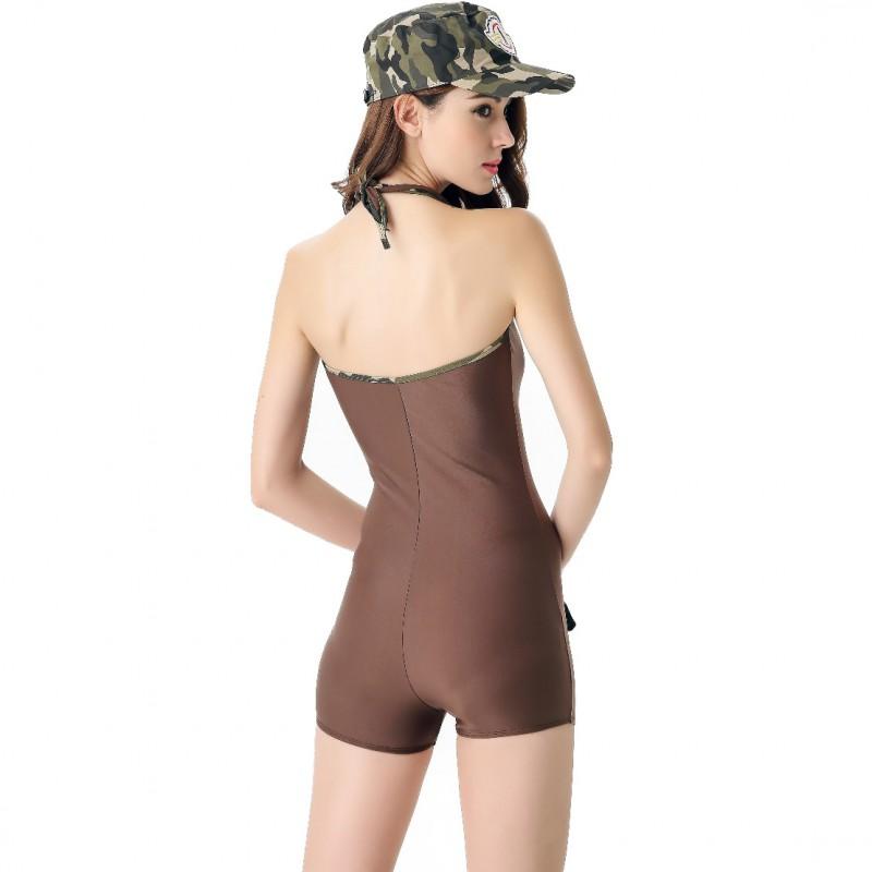 Womens Camouflage Jumpsuit Cosplay Stage Party Halloween 18-24 Years Old One Size