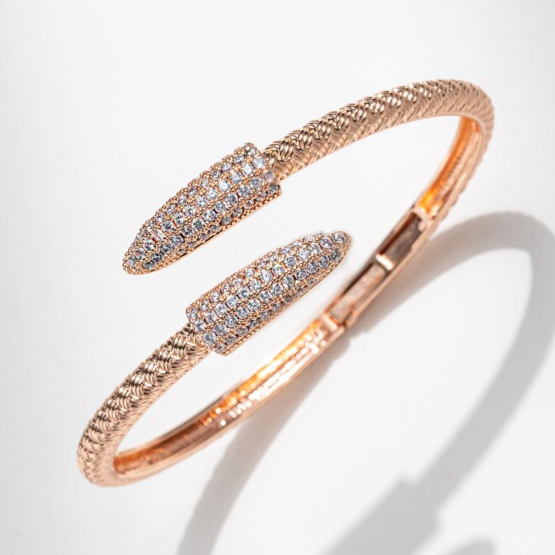 High-end New Bracelet with Micro-encrusted Zircon Opening and Adjustable Nail Bracelet