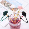 Sealing Lids Drinkware Accessories Cartoon Straws Plugs Silicone Dust-Proof Cap Pipette Tip Cover