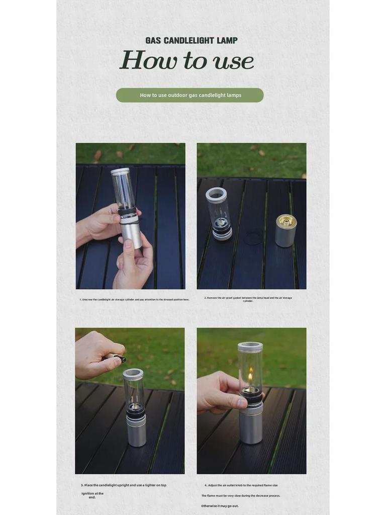 CLS Портативная наружная газовая лампа-свеча для кемпинга 