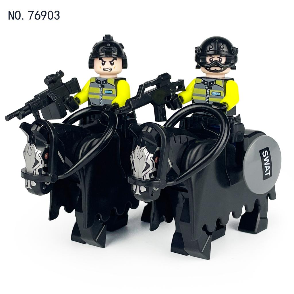 Серия Город Патрульная полиция Конная полиция Минифигурки Строительные блоки Игрушки