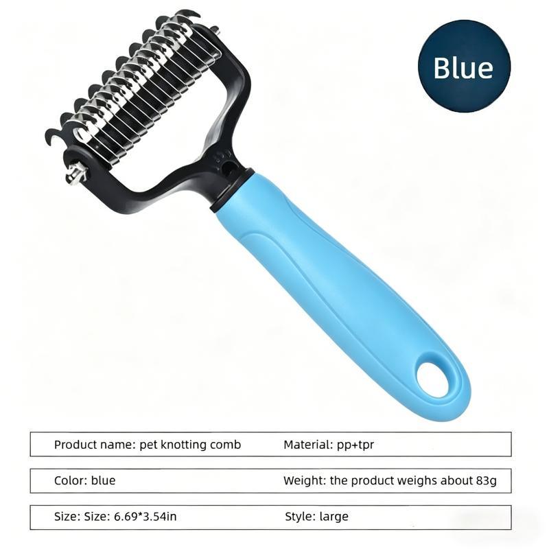 Professional Double-Sided Pet Grooming & Deshedding Comb – Stainless Steel Undercoat Rake for Effective Loose Hair Removal and Daily Pet Care