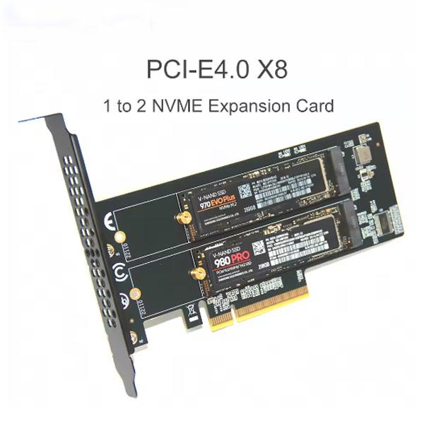 To Nvme M2 Pcie Adapter Card Pcie 40 X8 X16 Nvme M Key Ssd Converter M2 Pci Expansion Card For 2230 2242 2260 2280