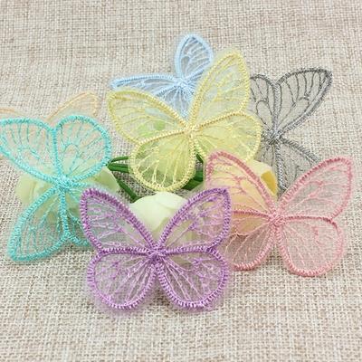 20 шт./лот, 3,5*4,5 см, нашивка-бабочка, тканевые наклейки с вышивкой, вуаль невесты, аксессуары, пришить нашивку для одежды