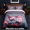 Gnome Theme Custom Text Or Name 3Pcs Bedding Set,1 Flat Sheet & 2 Pillowcases Personalized Home Bedding