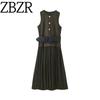 Za Autumn and Winter New Women's Clothing Zr European and American Style Fashionable Belted Patchwork Midi Dress 1165199 505