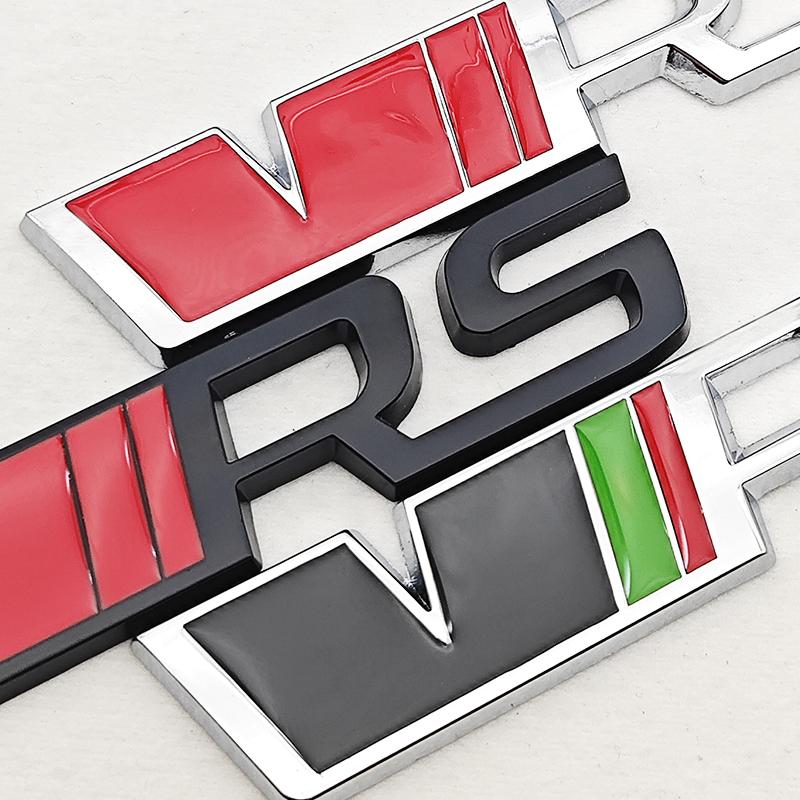 QPZF2 3D Metal Logo VRS Sticker Letters Emblem Car Front Grille Fender Side Trunk Badge For Skoda RS VRS Stickers Accessories