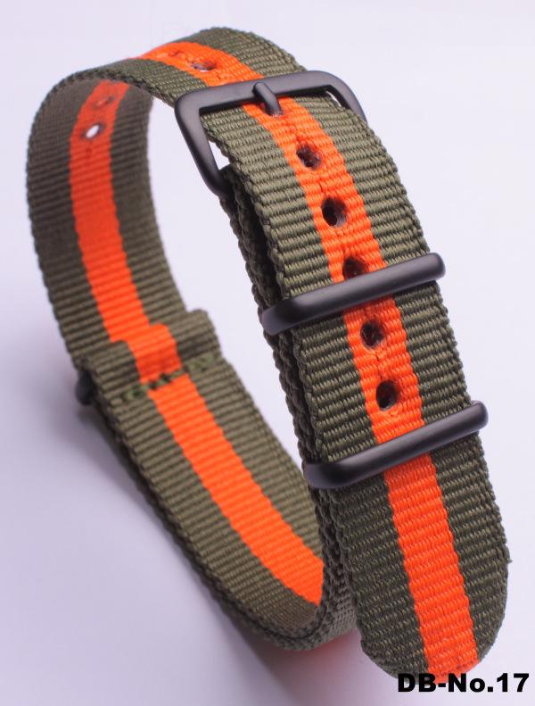 Черный нейлоновый и парусиновый ремешок для часов с вакуумно-нанесенной застежкой