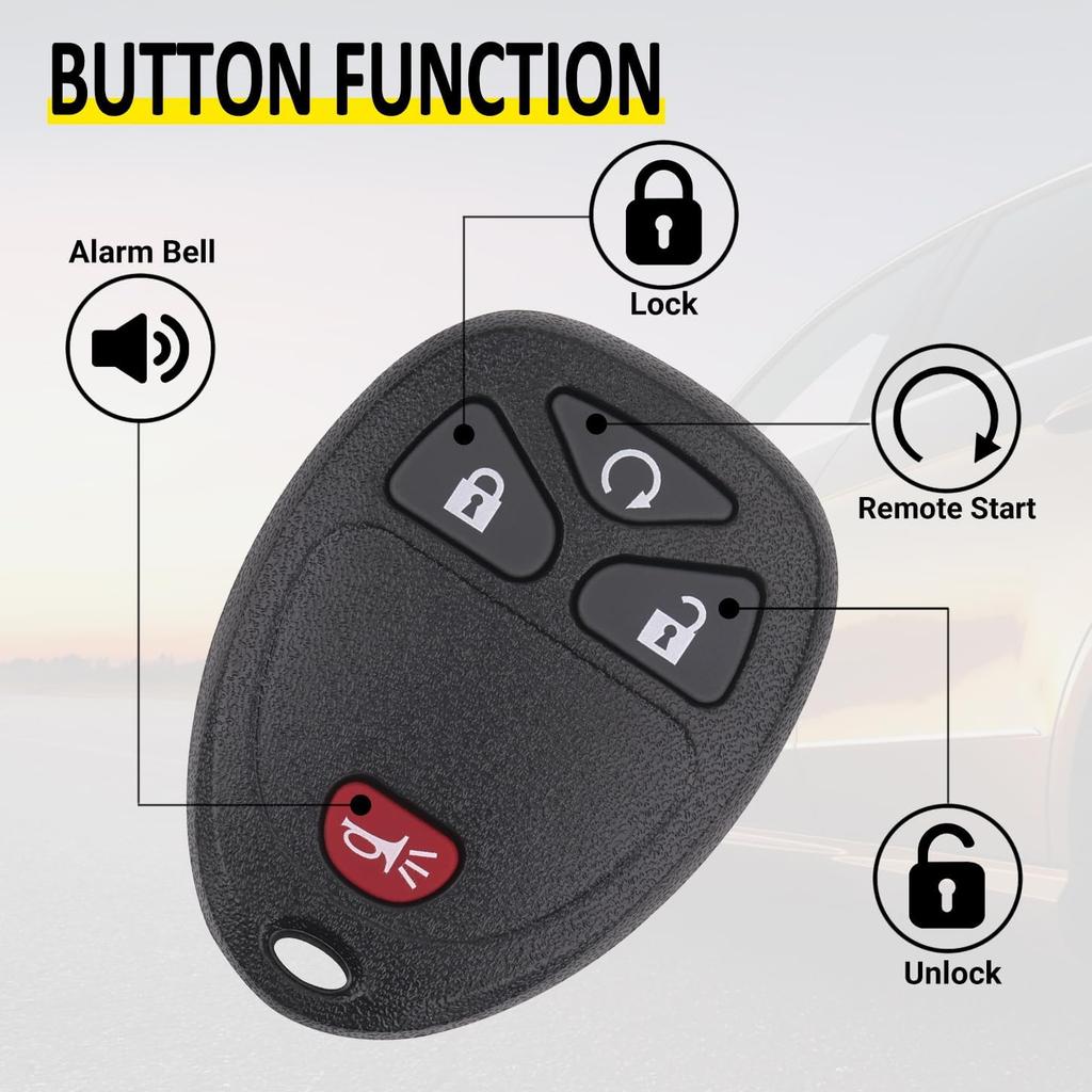 Key Fob Replacement For 2007-2014 Chevy Silverado Suburban Avalanche Tahoe Equinox Traverse Escalade/ 07-13 Gmc Sierra Yukon XL Savana Acadia/ 08-16