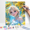 Disney Эльза масляная живопись картина искусство желтый цветок природа ручная работа DIY painting украшение дома подарок