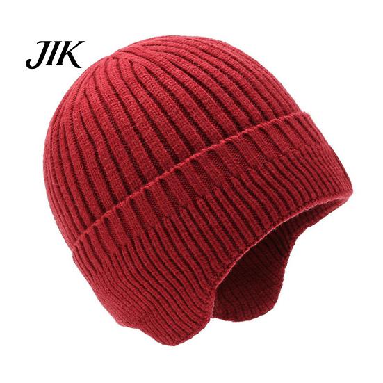 Stretchy Comfortable Fit Hat Winter Knitted with Ear Flaps for Men, Soft Fleece Lined Hat, Outdoor Hiking And Travel Cap Thermal Cap, Cold Weather