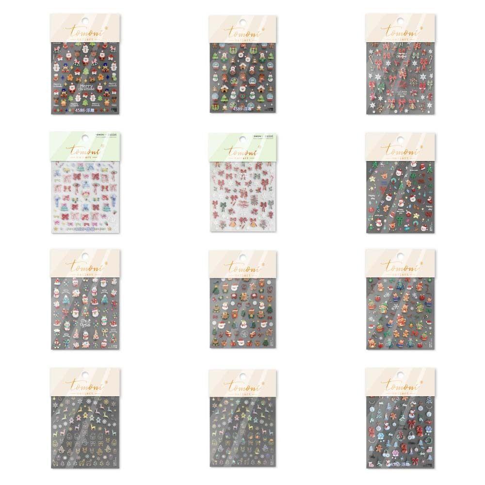 5D Рождественская наклейка для ногтей, ракушка, свет, рождественское украшение для ногтей, рождественская наклейка для ногтей, маникюрный салон