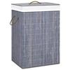 VidaXL Laundry Basket with Single Section Grey Bamboo 320755