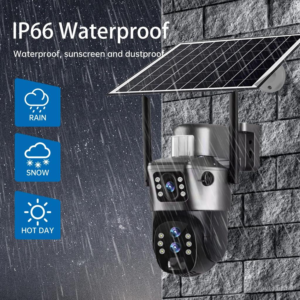 LS VISION 6K 12MP Solar Cameras 4G Sim Outdoor Three Lens 10x Zoom Surveillance IP Wireless CCTV AI Tracking Camara 360 Security Cam V380