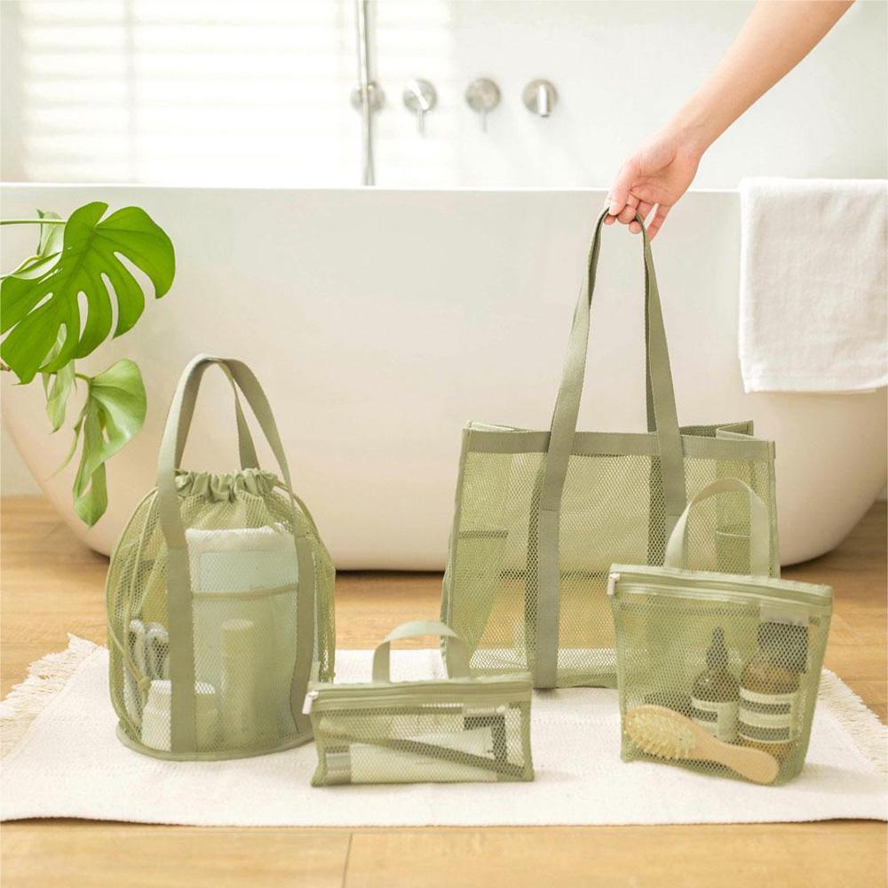 Милая большая многофункциональная сетчатая дышащая сумка-тоут для отдыха и путешествий, большая вместительная сумка для хранения, сумка для покупок, сумка-органайзер для дома