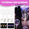 3 Pcs Led Balloons Light Up Balloons Luminous Bobble Ball Warm Light Colorful LED Party Decoration With On/Off Switch