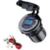 Quick Charge 3.0 36W Car Dual USB Charger QC3.0 Waterproof with Voltmeter Switch for 12V/24V Motorcycle ATV Boat Marine