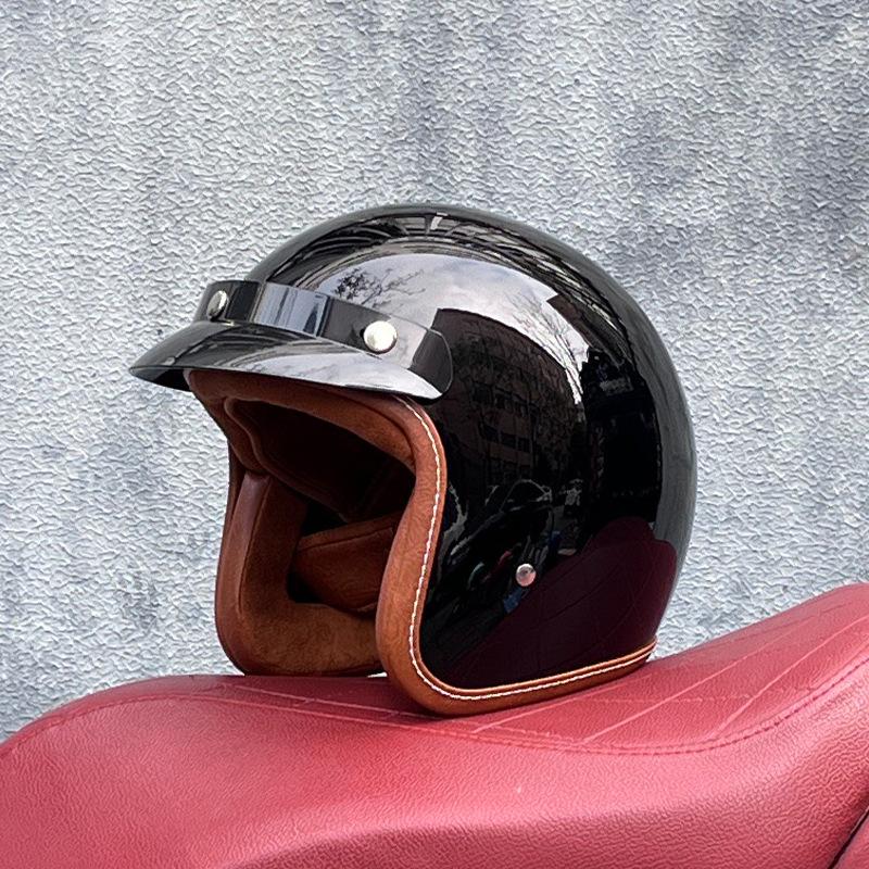 ORZ Vintage helmets for men and women3C Certified Electric Motorcycle3/4Half helmet for all seasons, personalized for couples