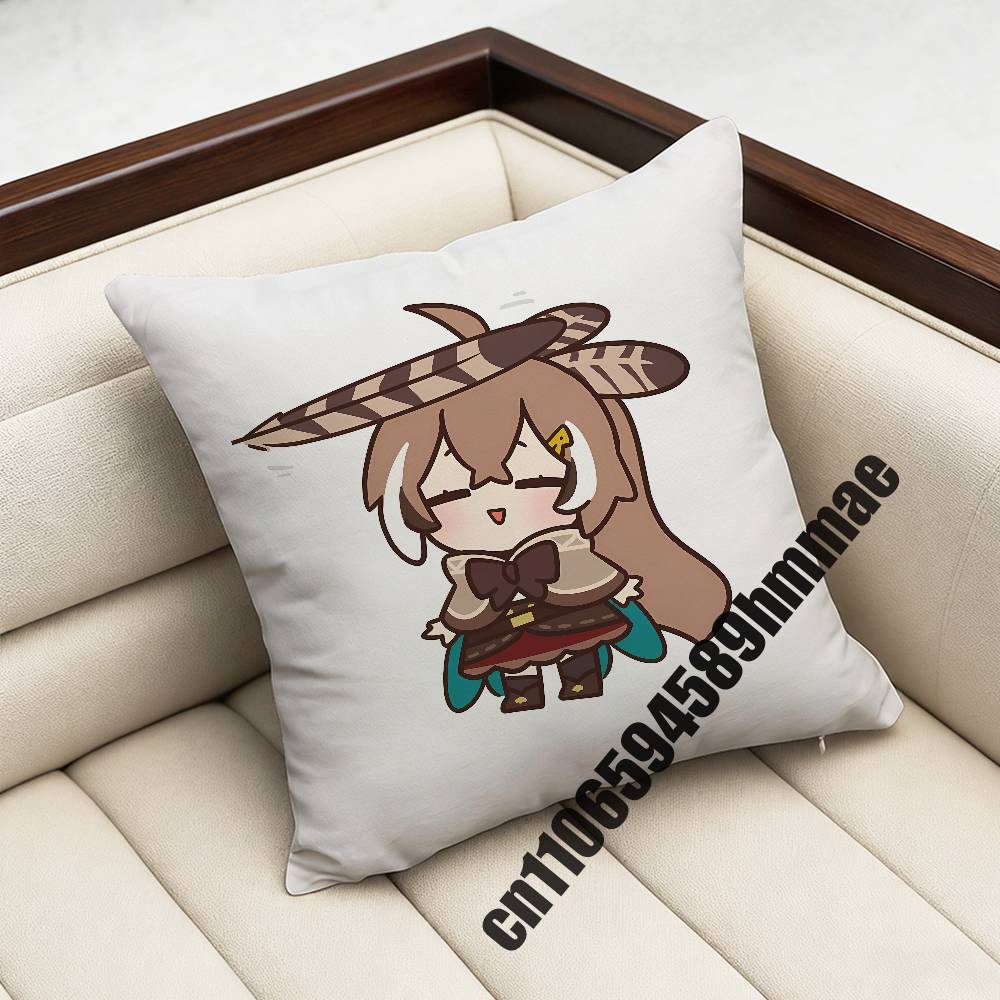 For N-Nanashi Mumei Moom Throw Pillow Case Sham 45X45Cm 35X35Cm Square Bedroom Pillowcase Cushion Cover
