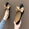 Fashion Single Shoe Women's New 2024 Spring and Autumn Versatile Flat Bow Decoration Comfortable Temperament Flat Shoes Zapatos De Mujer